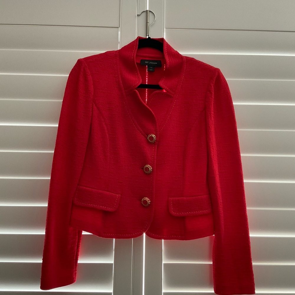 St. John Vibrant Red Blazer